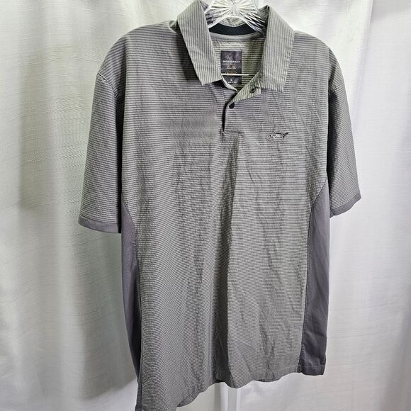Greg Norman for Tasso Elba Gray RapiVent Activewear Polo Shirt Size Large - Picture 3 of 9